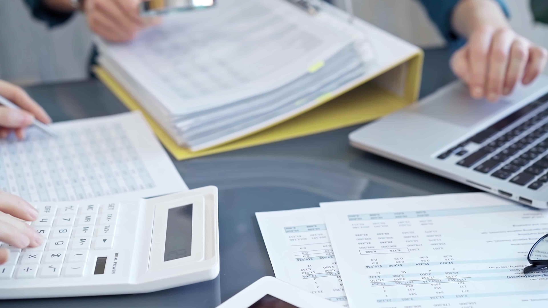A Person Is Using a Calculator While Another Person Is Using a Laptop — Blue Orchid Accounting In Woongarrah, NSW