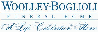 Logo for Woolley-Boglioli Funeral Home with the text 
