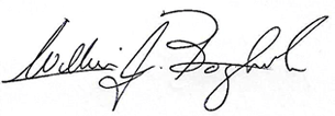 A black ink signature on a white background, reading 
