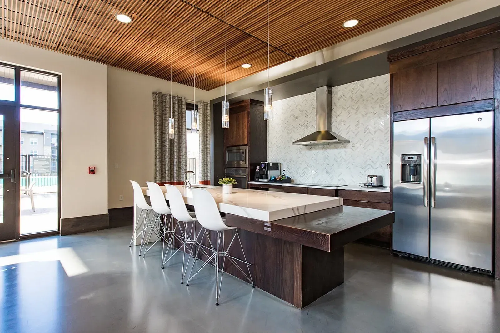 Community kitchen at Overlook at Franklin Square apartments in Baltimore, MD.