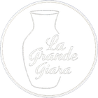 Logo circolare con un vaso stilizzato e la scritta