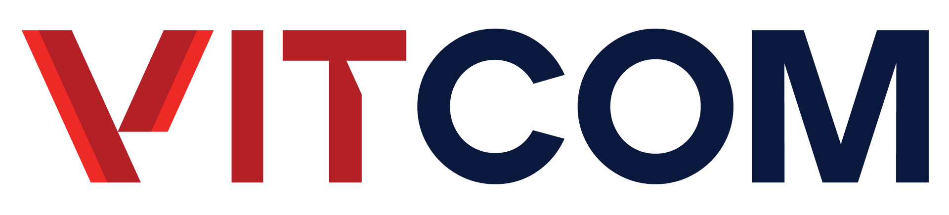 Logo VITCOM : texte &laquo; VIT &raquo; rouge et &laquo; COM &raquo; bleu fonc&eacute;.