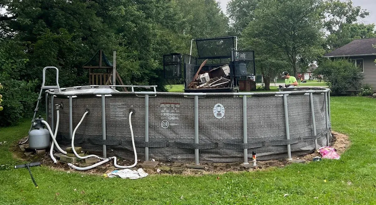 above-ground pool before removal in Centreville OH