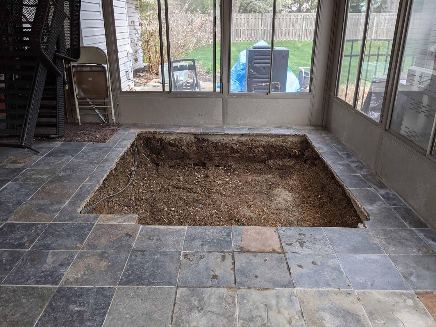 Hot tub removal