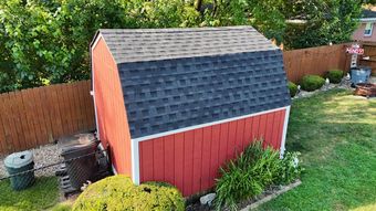 Backyard barn roof installation