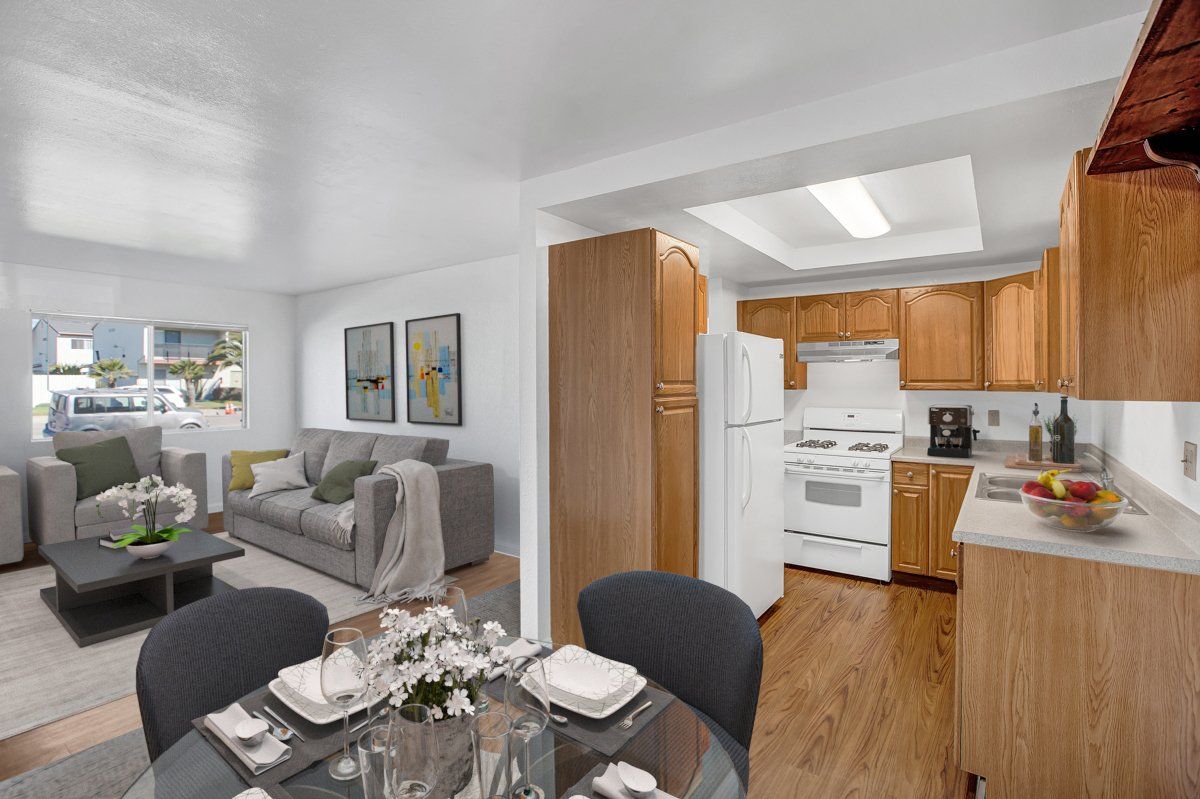dining area and kitchen