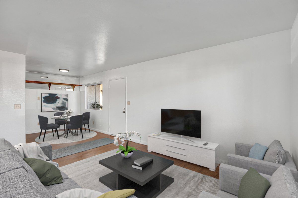 living space with tv