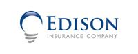 Logo of Edison Insurance Company: a stylized lightbulb with a blue arc above the bulb and the name in dark blue.