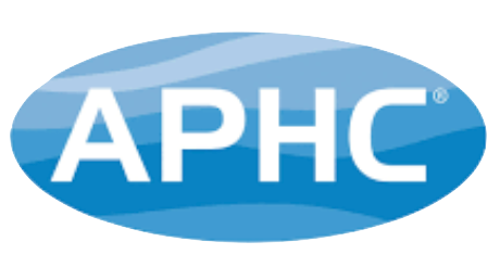 A blue oval with the word aphc on it