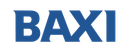 The logo for baxi is blue and white on a white background.