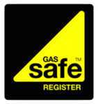 A gas safe register logo on a black background