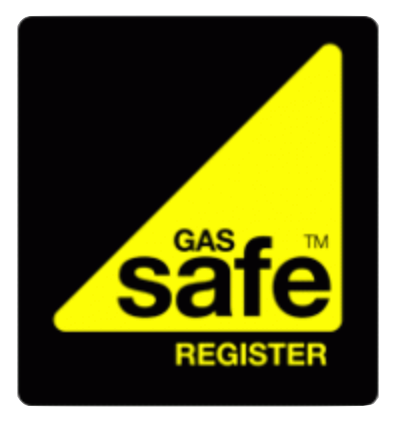 A gas safe register logo on a black background