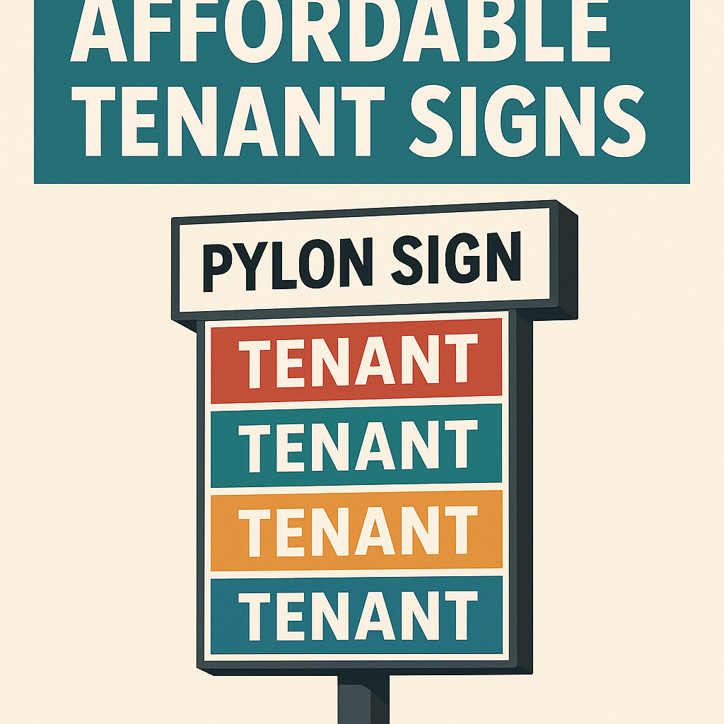 Custom affordable tenant pylon sign in Sumter, SC by Carolina Signs & Wonders enhancing commercial property visibility.
