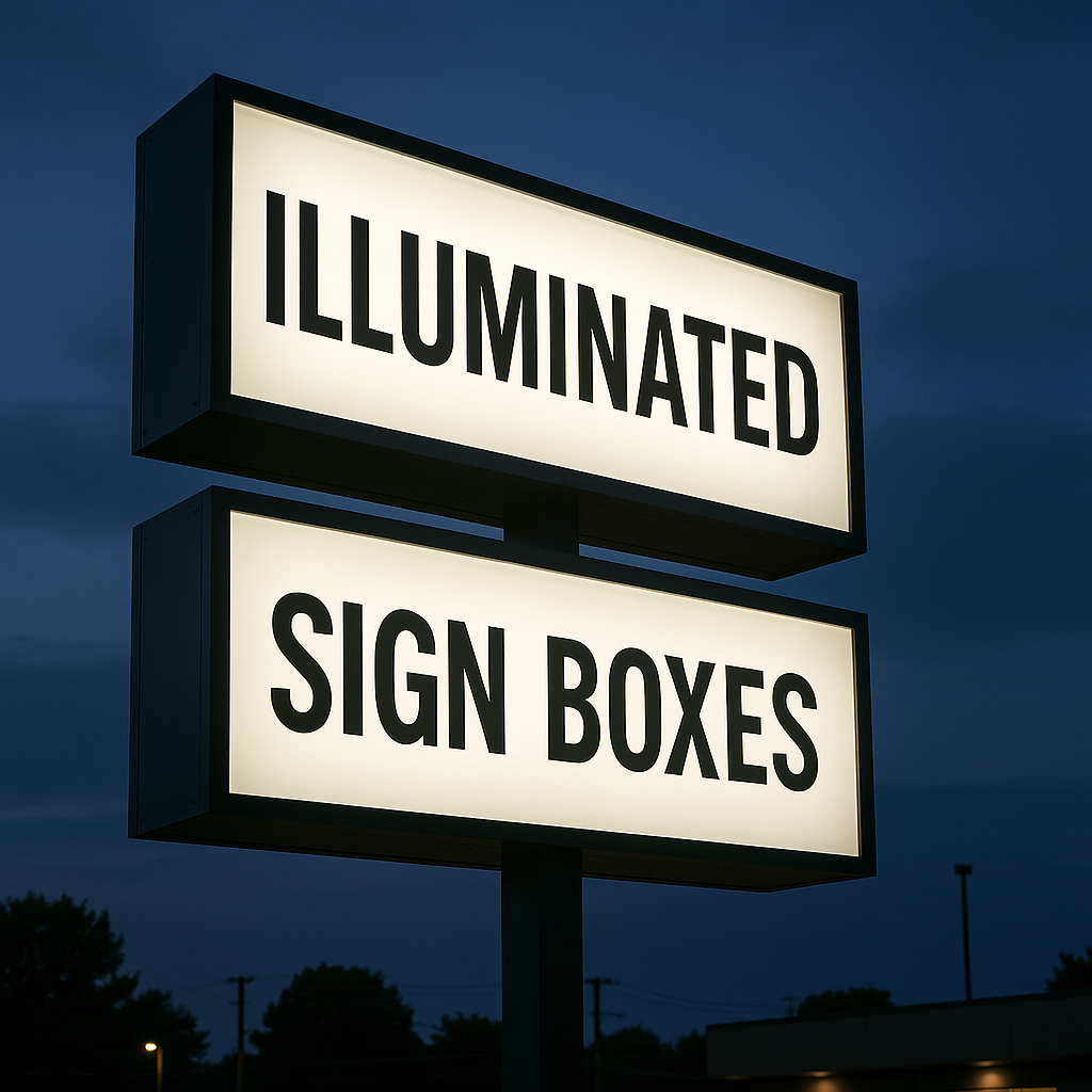 Illuminated pylon sign box by Carolina Signs & Wonders enhancing business visibility in Sumter, SC.