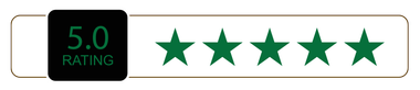 5.  0 rating, five green stars.