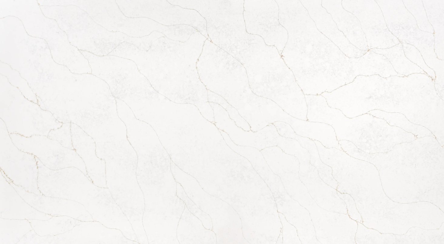 White marble surface with subtle gray veining and a smooth, clean texture