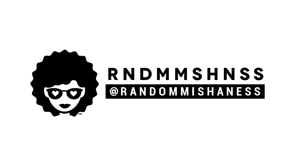 A black and white logo of a woman with glasses and an afro.
