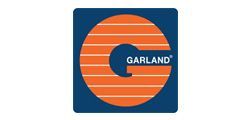 Garland logo with a stylized orange