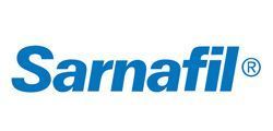 Sarnafil logo in blue on white background with a registered trademark symbol.
