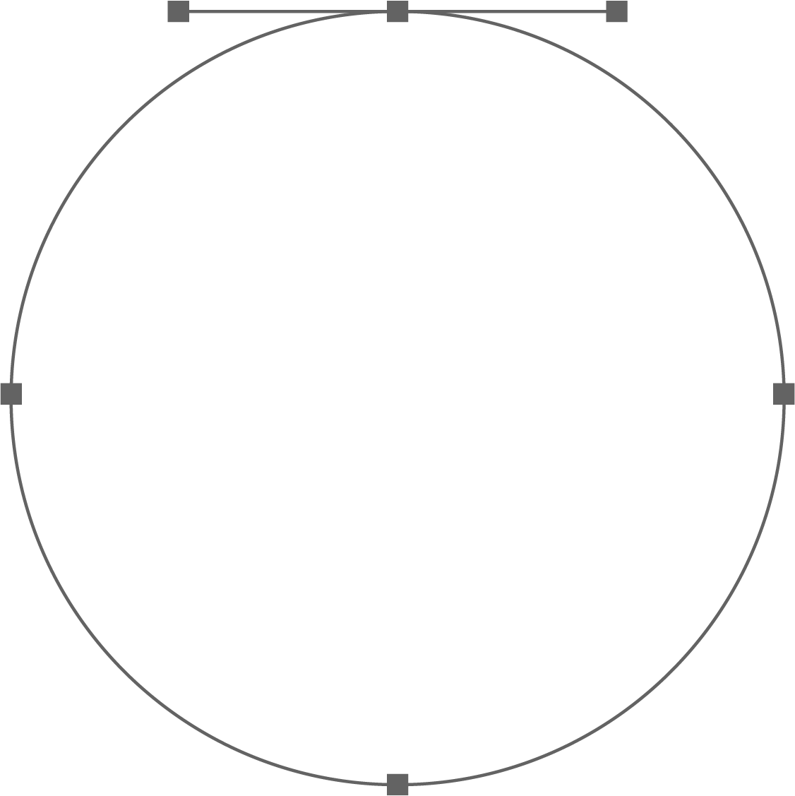 Un dibujo en blanco y negro de un círculo sobre un fondo blanco.