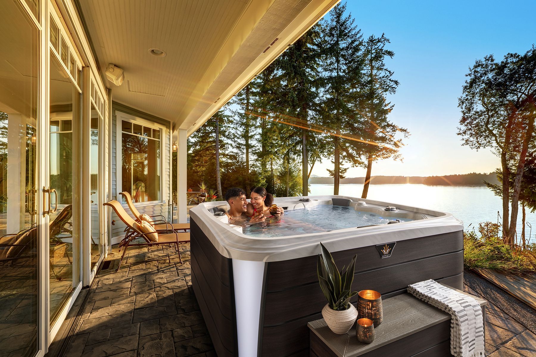 Black and White Hot Tub | Corvallis, OR | Schaefers Stove & Spa Black and White Hot Tub | Corvallis, OR | Schaefers Stove & Spa