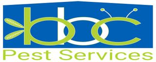 Logo for BC Pest Services in blue and lime green with stylized lowercase letters