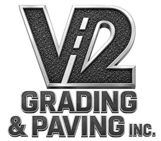 VP Grading & Paving Inc. logo in black and gray with a textured metallic look