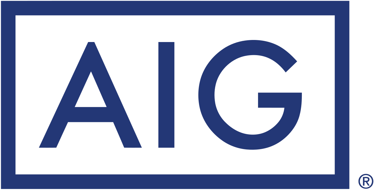 AIC logo in white text with a red swoosh on a blue square.