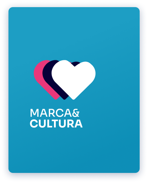 Um fundo azul com as palavras marca e cultura nele