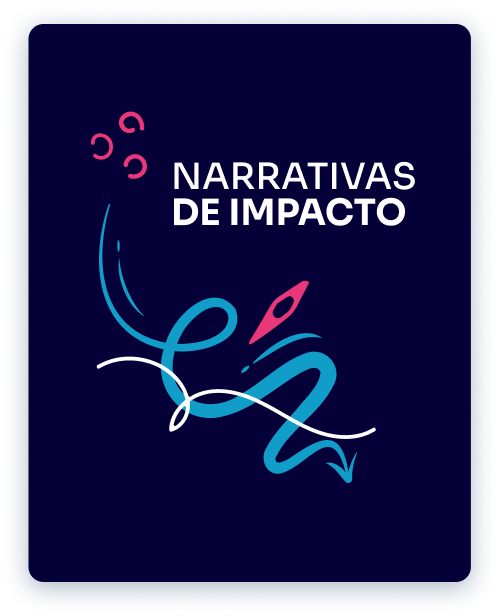 Um fundo azul com as palavras narrativas de impacto nele