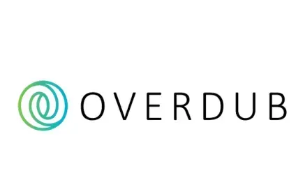 O logotipo overdub está em um fundo branco.