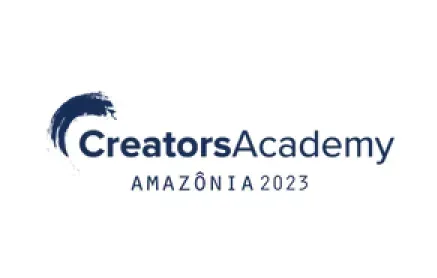 O logotipo para a academia de criadores amazonia 2023
