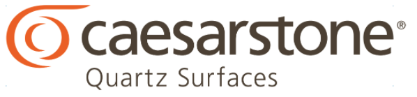 Caesarstone logo with orange and brown colors. 