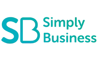 Simply Business logo with teal “SB” and the words “Simply Business” in teal