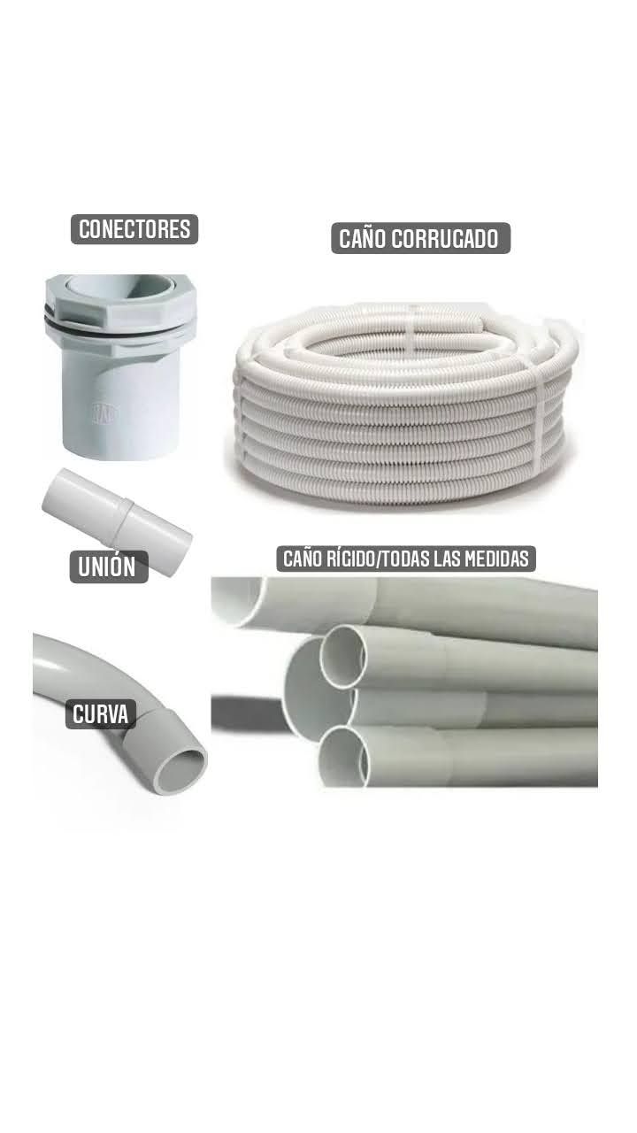 Diversos componentes de conductos y tuberías de ventilación blancos sobre un fondo blanco, con etiquetas que indican diferentes partes.