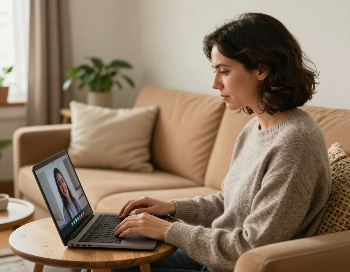 Sesión de psicoterapia virtual para adultos