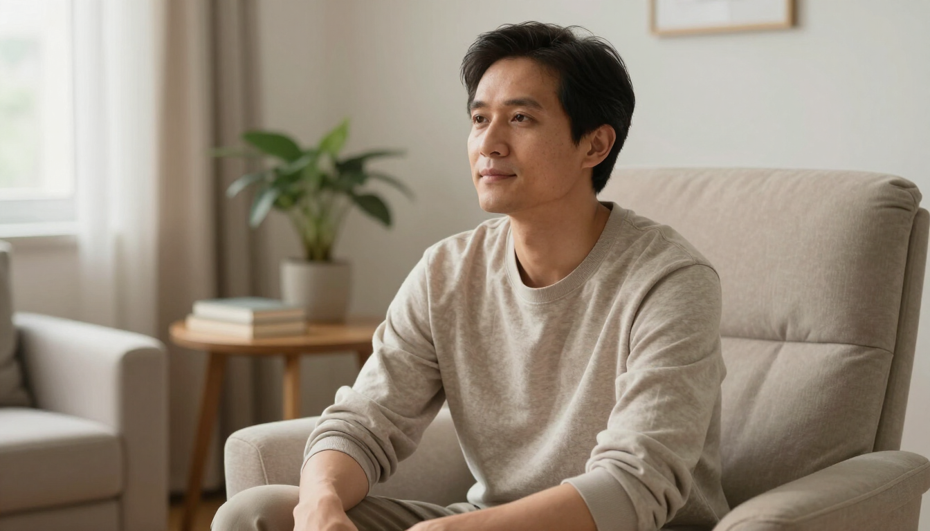 Ansiedad en adultos: persona reflexionando en terapia psicológica