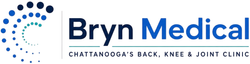 Bryn Medical logo in blue with dotted arc graphic and tagline “Chattanooga’s Back, Knee & Joint Clinic”