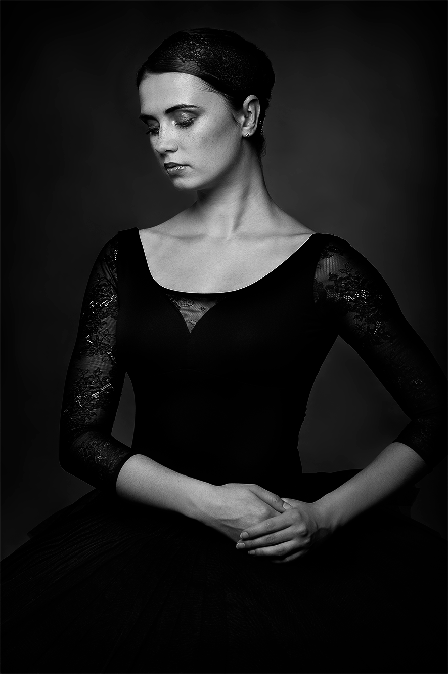 Retrato de bailarina em estúdio