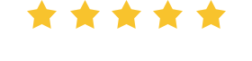 Five gold stars arranged in a horizontal row, indicating a five-star rating.