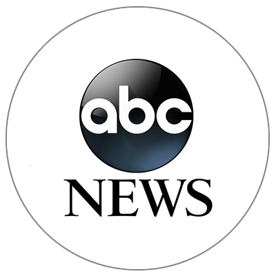 The ABC News logo consisting of the white lowercase