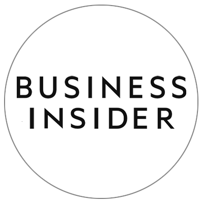 Business Insider logo featuring black text centered inside a thin grey circle on a white background.