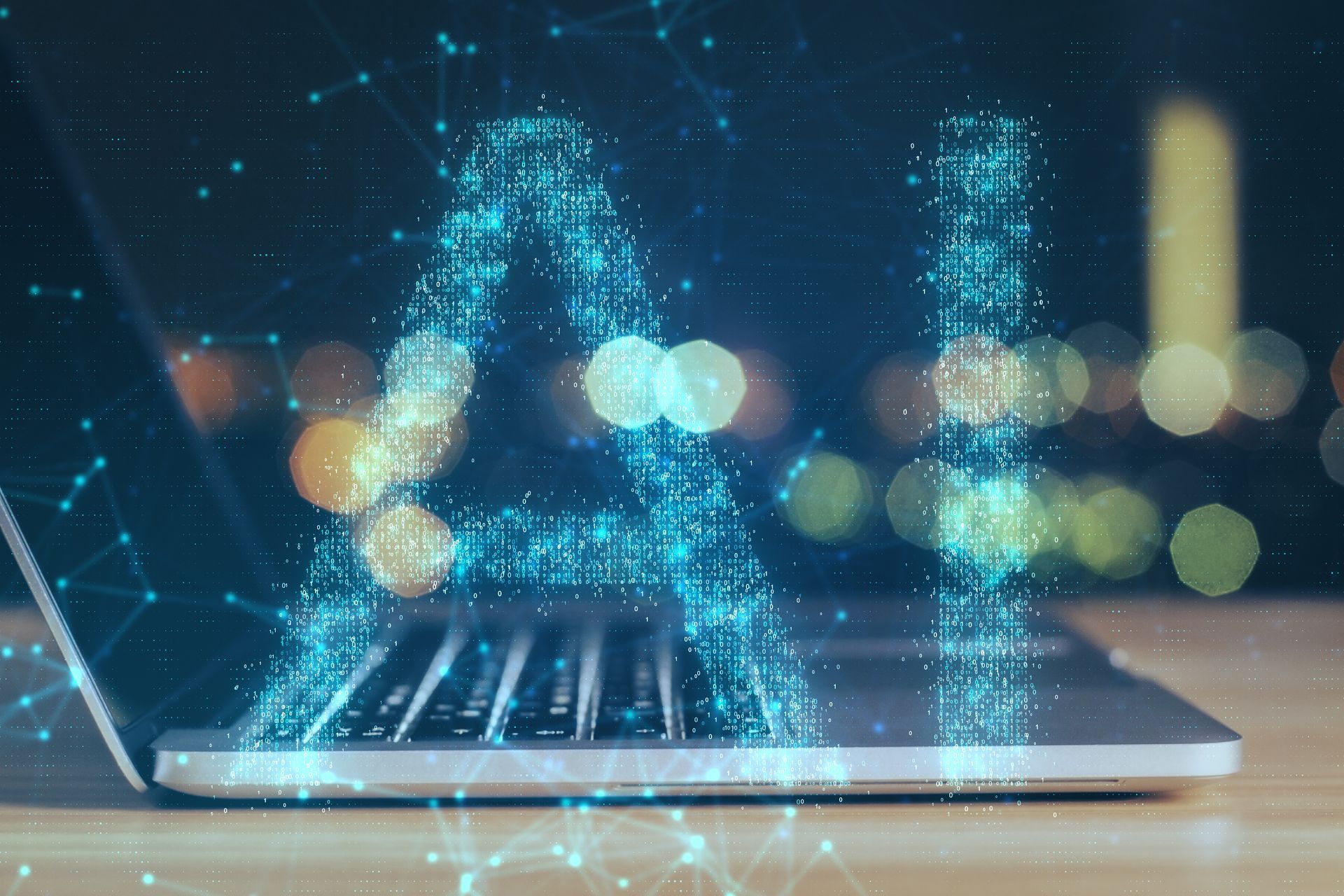 Laptop showing an artificial intelligence concept