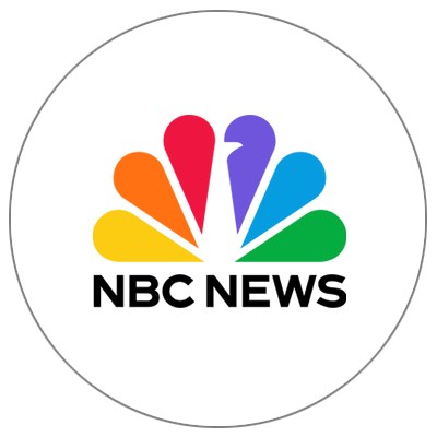 The NBC News logo: a colorful, stylized peacock icon above the black text