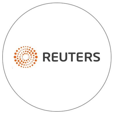 The Reuters logo featuring a circular pattern of orange dots to the left of the word