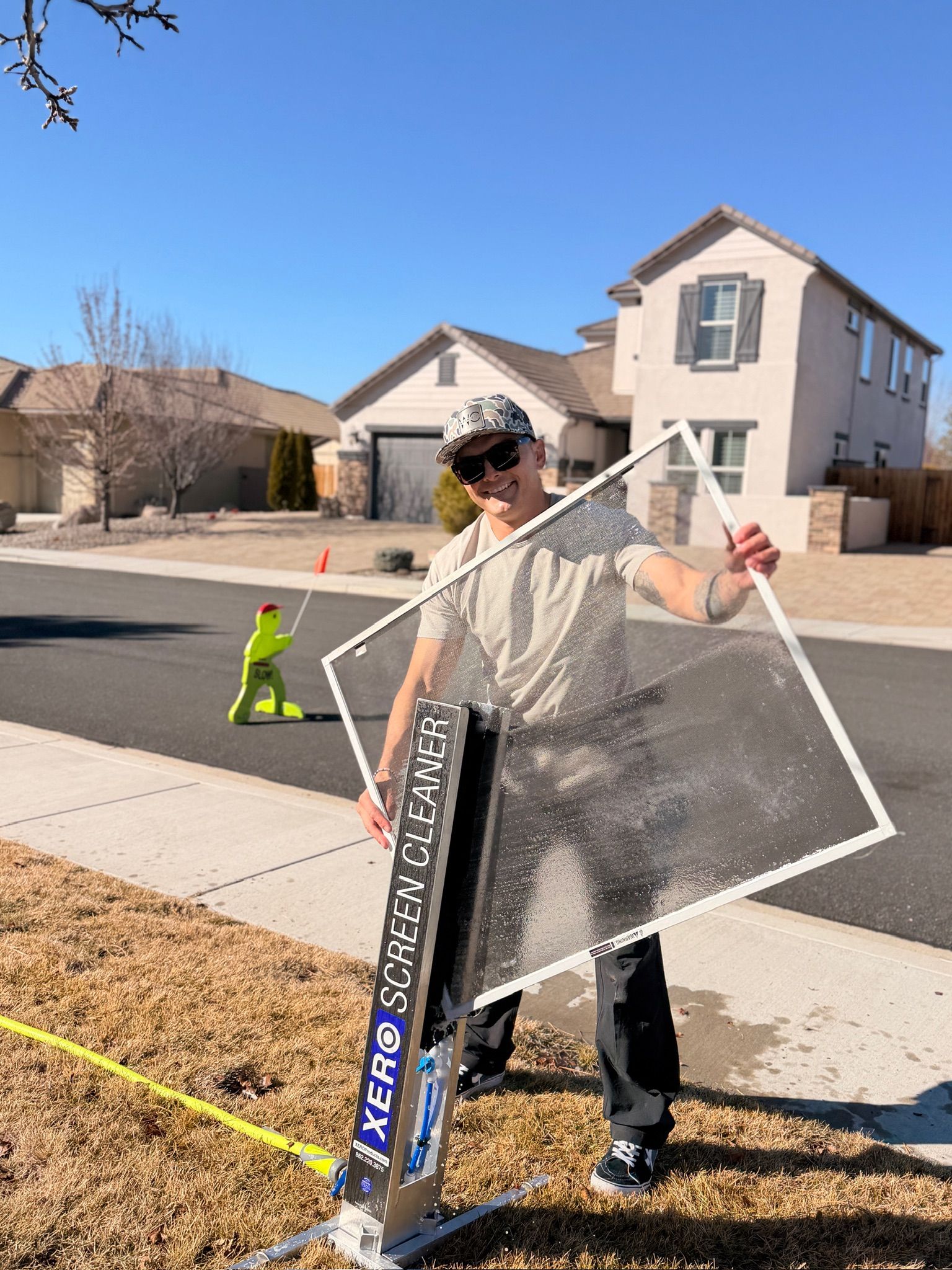 Screen and track cleaning service by Wolf City Window Cleaning
