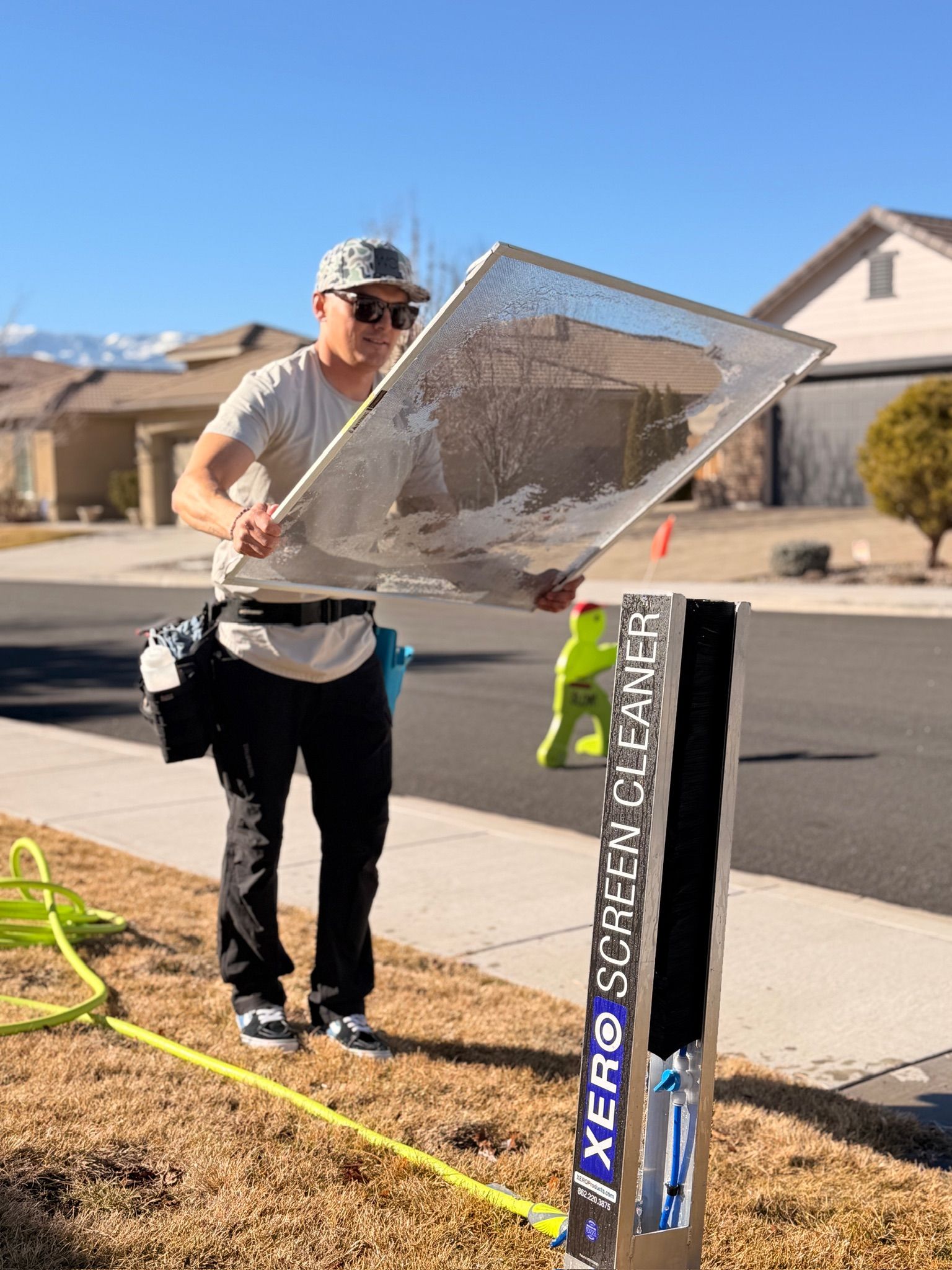 Screen and track cleaning service by Wolf City Window Cleaning