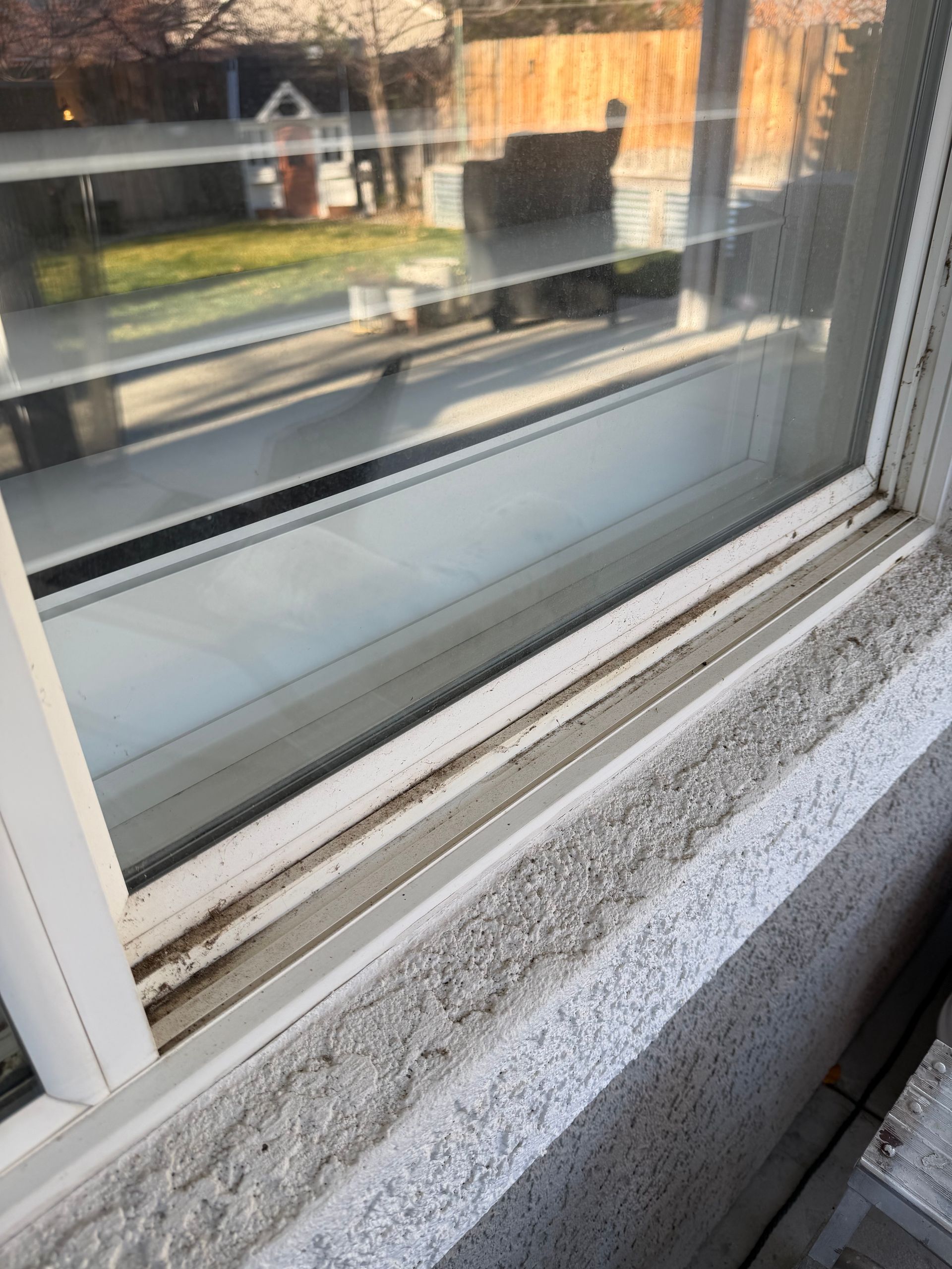 Screen and track cleaning service by Wolf City Window Cleaning