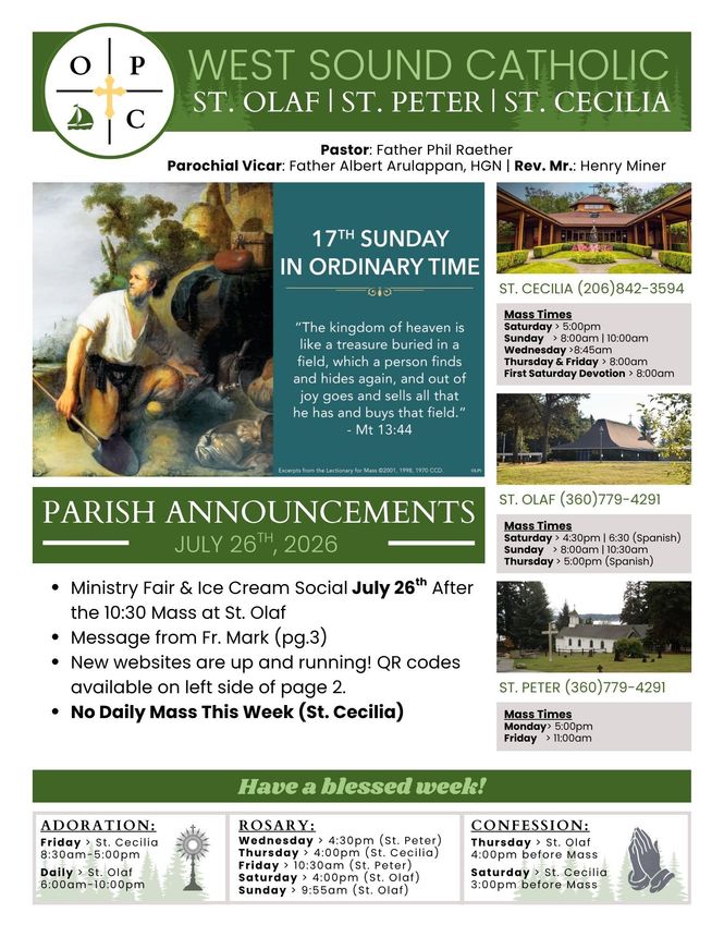 Bulletin St. Cecilia St. Olaf St. Peter Bainbridge Island