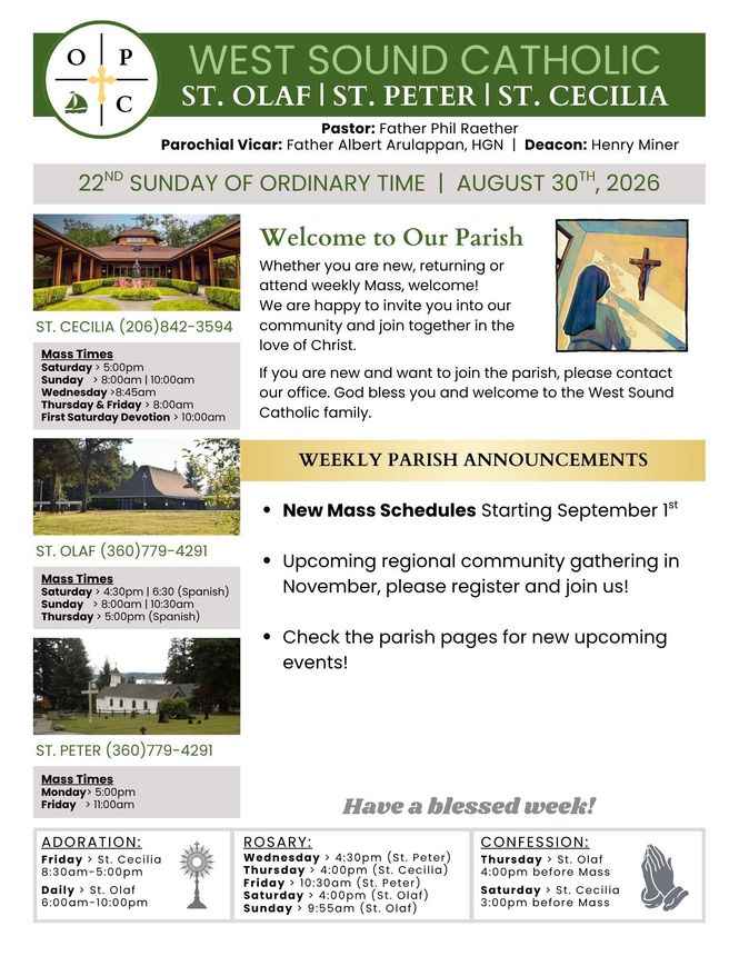 Bulletin St. Cecilia St. Olaf St. Peter Bainbridge Island